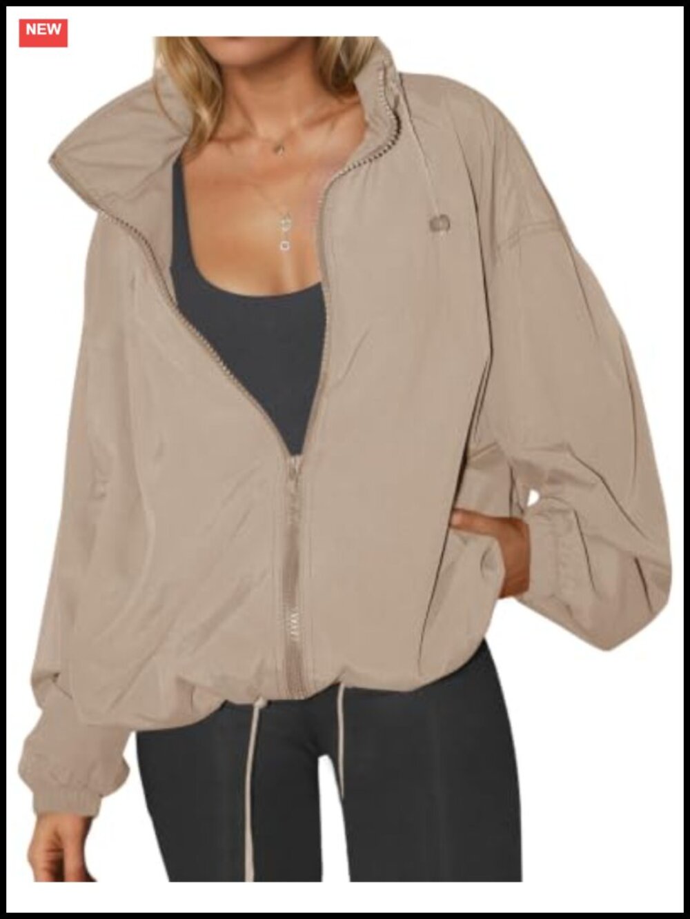 Yousify Women's Waterproof Hooded Zip Up Jacket Lightweight Hiking Windbreaker